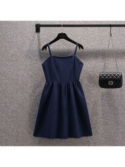 PARTIQ - Women Blue Solid Mini Dress