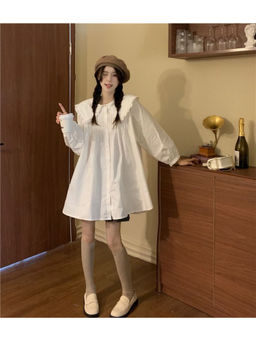 PARTIQ - Women White Solid Mini Dress