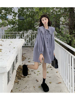 PARTIQ - Women Blue Checks Mini Dress