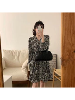 PARTIQ - Women Black Printed Mini Dress