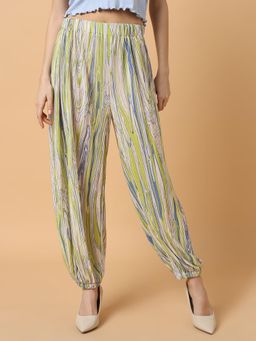 SHOWOFF - Women Printed Green Joggers