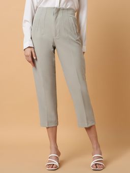 SHOWOFF - Women Solid Grey Formal Trouser