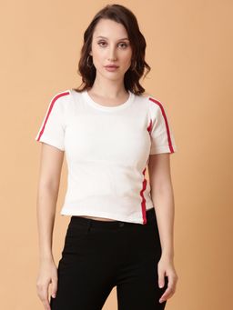 SHOWOFFFF - Women Cream Solid Top