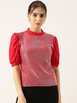 SHOWOFF - Women Shimmer Red Top