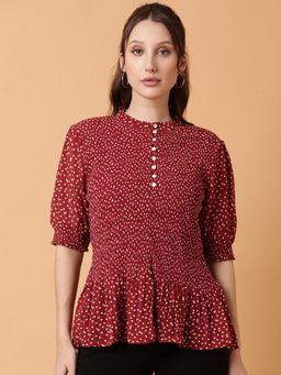 SHOWOFF - Women Red Polka Dots Top