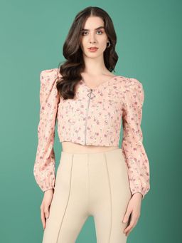 SHOWOFF - Women Pink Floral Crop Top