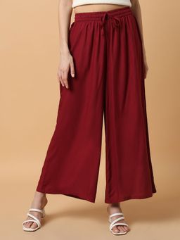 SHOWOFFFF - Women Maroon Solid Trouser