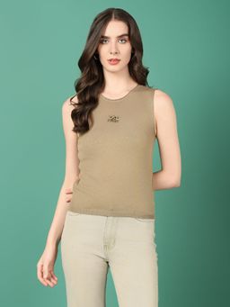 SHOWOFFFF - Women Olive Solid Top