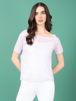 SHOWOFF - Women Lavender Typography Top