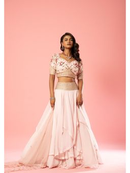 Quench A Thirst - Pink Lehenga with Blouse, Dupatta