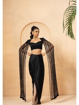 Quench A Thirst - Black Co-Ord with Attached Cape
