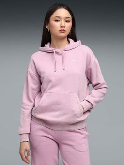 Puma - Pink Essentials Elevated Women Relaxed Fit Wash Hoodie