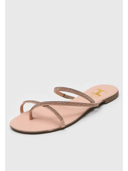 IRUSSH - Peach Diamante Z Thong Flats