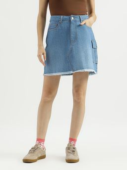 United Colors of Benetton - Blue Solid Regular Fit Skirt