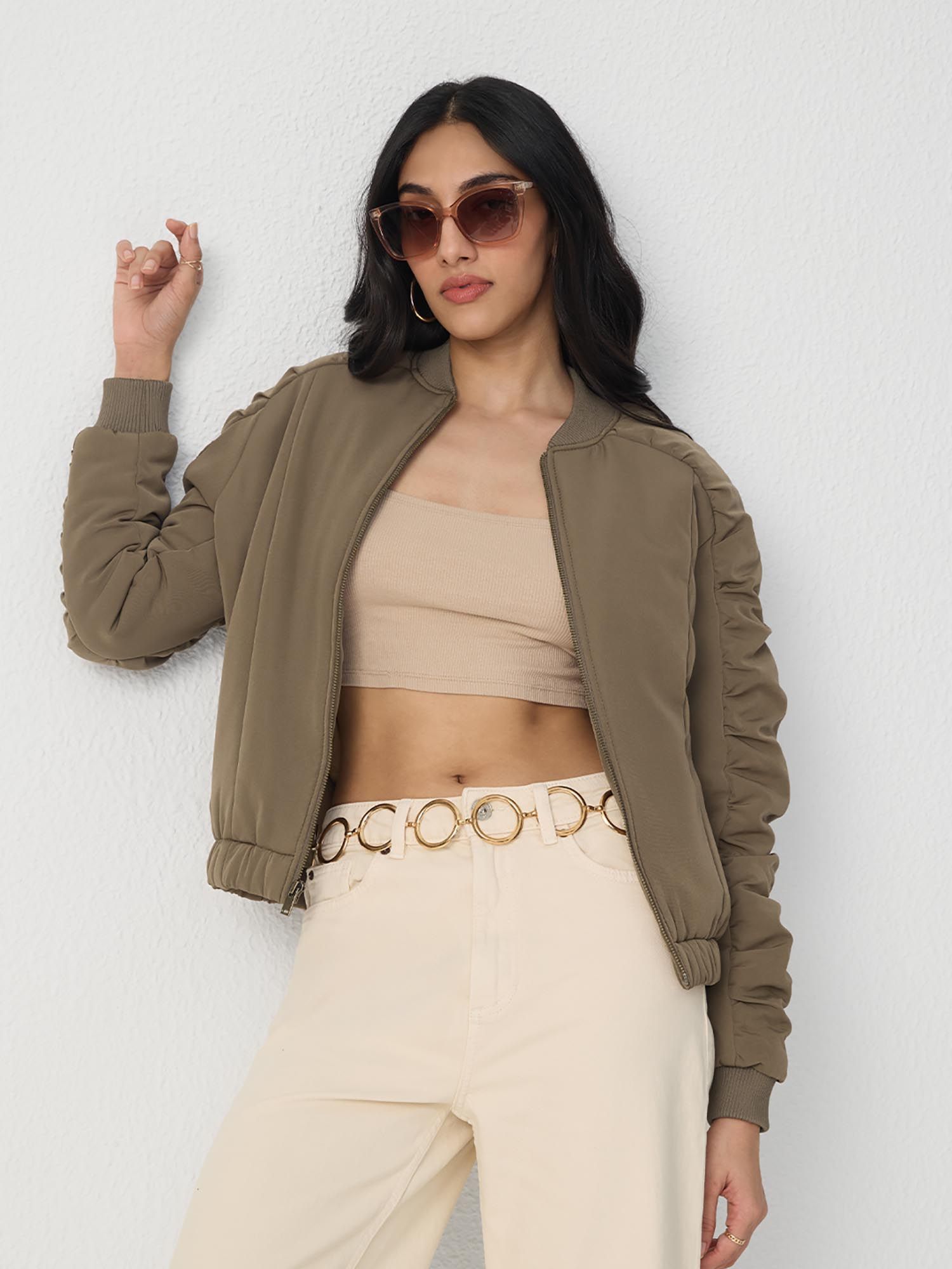 Brown Solid Regular Fit Jacket-picture-18