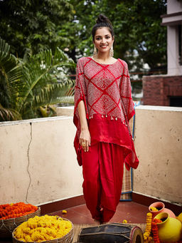 PINK CITY BY SARIKA - Short Kaftan with Flap Dhoti (Set of 2)