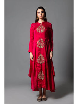 PINK CITY BY SARIKA - Lotus Embroidered Dress