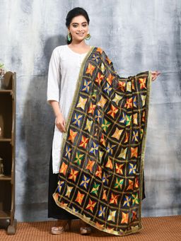 Gahan - Black Colour Chiffon Dupatta