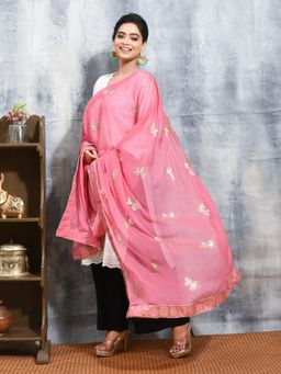 Gahan - Pink Colour Chiffon Dupatta
