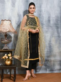 Gahan - Gold Colour Net Dupatta