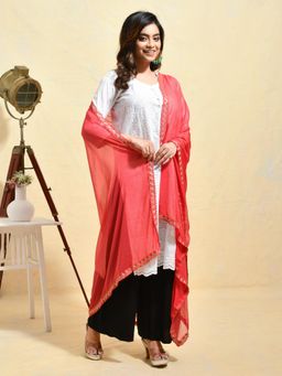 Gahan - Pink Colour Chiffon Dupatta