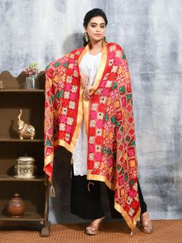 Gahan - Red Colour Chiffon Dupatta