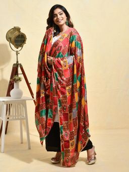 Gahan - Multi Colour Silk Blend Dupatta