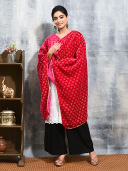 Gahan - Pink Colour Silk Blend Dupatta