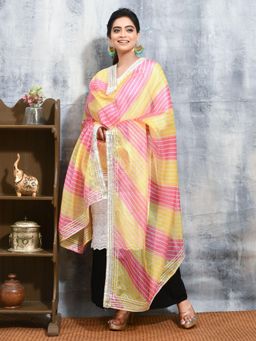 Gahan - Pink Colour Silk Blend Dupatta