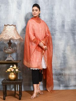 Gahan - Red Colour Cotton Blend Dupatta