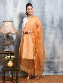 Gahan - Orange Colour Cotton Blend Dupatta