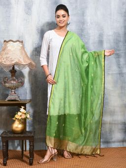 Gahan - Green Colour Silk Blend Dupatta