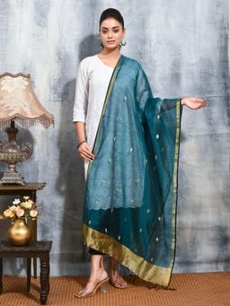 Gahan - Green Colour Silk Blend Dupatta
