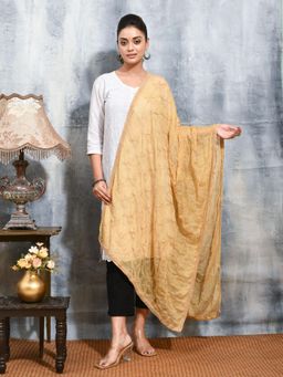 Gahan - Beige Colour Chiffon Dupatta