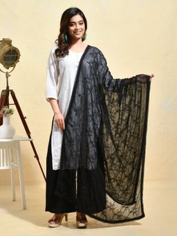 Gahan - Black Colour Chiffon Dupatta