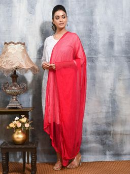 Gahan - Red Colour Chiffon Dupatta