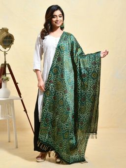 Gahan - Green Colour Silk Blend Dupatta