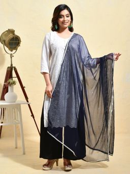 Gahan - Blue Colour Chiffon Dupatta