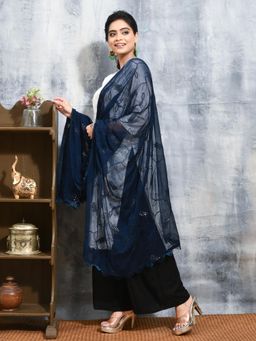 Gahan - Blue Colour Chiffon Dupatta