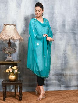 Gahan - Blue Colour Chiffon Dupatta