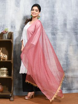 Gahan - Pink Colour Chiffon Dupatta