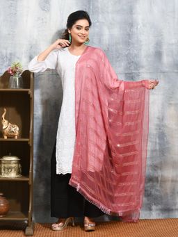 Gahan - Pink Colour Chiffon Dupatta
