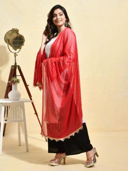 Gahan - Red Colour Chiffon Dupatta