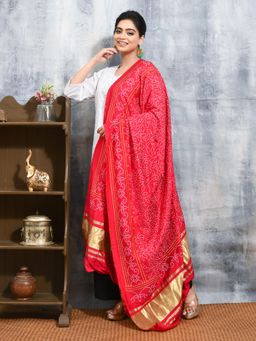 Gahan - Pink Colour Silk Blend Dupatta