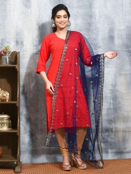 Gahan - Blue Colour Net Dupatta