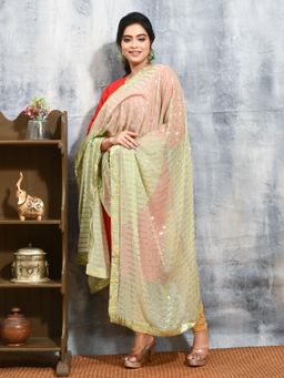 Gahan - Green Colour Chiffon Dupatta
