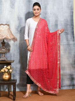 Gahan - Pink Colour Chiffon Dupatta