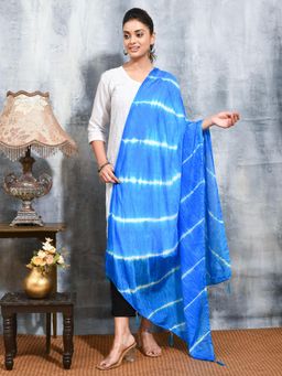 Gahan - Blue Colour Poly Chiffon Dupatta