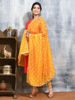 Gahan - Yellow Colour Satin Dupatta