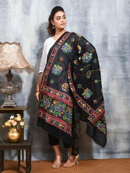 Gahan - Black Colour Cotton Dupatta